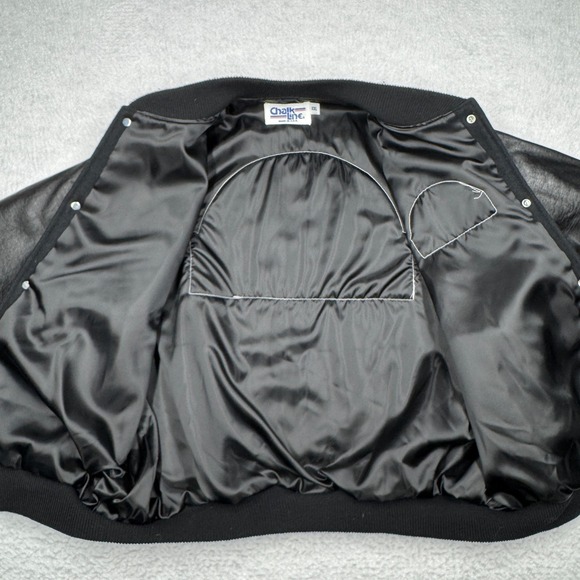 Vintage Colorado Rockies Chalk Line Snap Wool Bomber Jacket Black Men's Size XXL - Picture 6 of 13